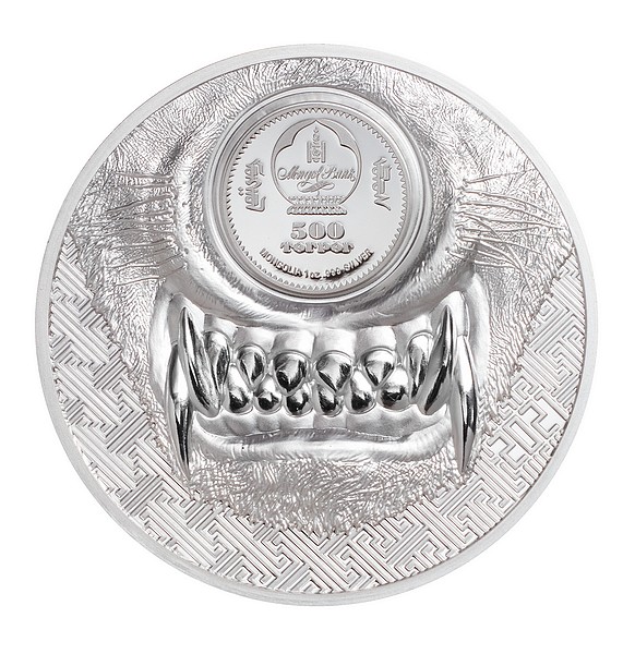 MYSTICKÝ VLK coin Wild Mongolia Mystic Wolf – 1 oz stříbrná mince