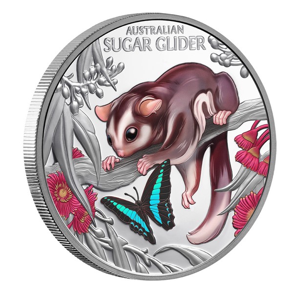 ROZTOMILÝ A MAZLIVÝ VAKOVEVERKA LÉTAVÁ BABY coin Cute and Cuddly Baby Sugar Glider – 1 oz stříbrná mince