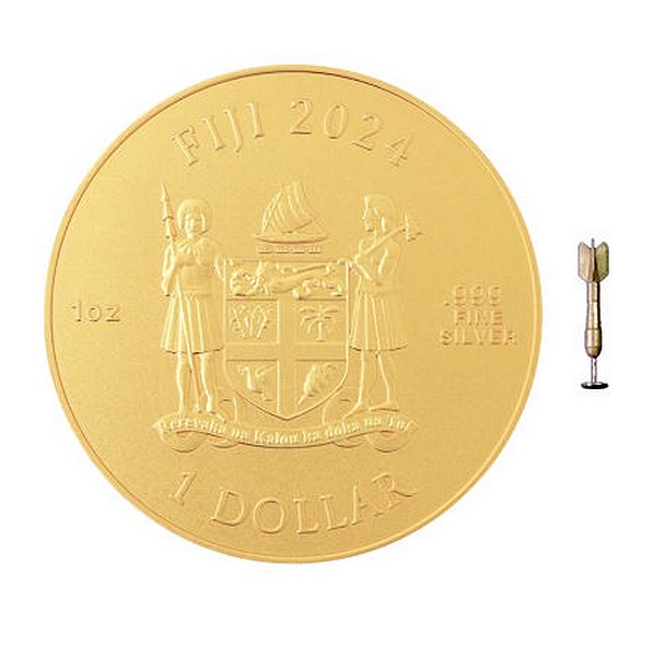 ŠIPKY TERČ coin Dart Magnetic gilded – 1 oz stříbrná mince