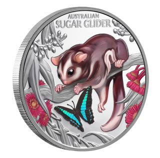 ROZTOMILÝ A MAZLIVÝ VAKOVEVERKA LÉTAVÁ BABY coin Cute and Cuddly Baby Sugar Glider – 1 oz stříbrná mince