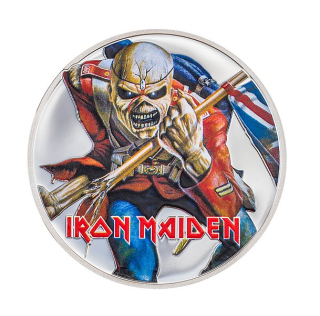 IRON MAIDEN Heavy Metalová kapela Iron Maiden coin Eddie the Trooper – 1 oz stříbrná mince