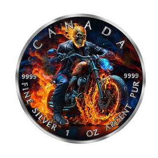 HOŘÍCÍ JEZDEC coin Burning rider (ghost Rider) – 1 oz stříbrná mince