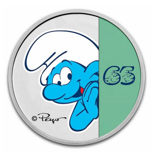 ŠMOULOVÉ coin The Smurfs 65th Anniversary – 1 oz stříbrná mince