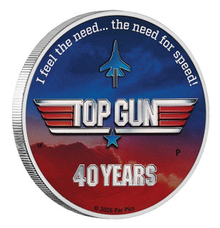 TOP GUN coin 40 Years of Top Gun – 1 oz stříbrná mince