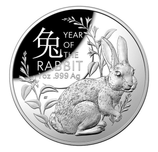 ROK KRÁLÍKA 2023 coin Year of the Rabbit RAM – 1 oz stříbrná mince Kupolová ražba