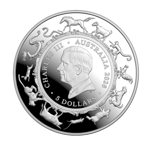 ROK KONĚ 2026 coin Year of the Horse RAM – 1 oz stříbrná mince Kupolová ražba